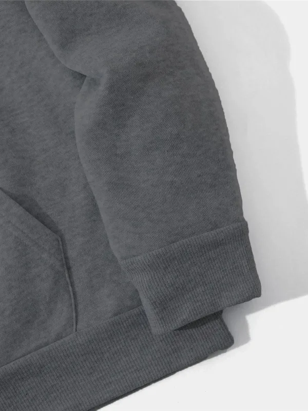 Mêr Dûkêl 3 Têl Pembo Kapûşonî Kangurû Cêbî Sweatshirt 4