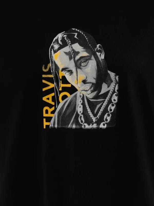 Ženski crni Oversize Bicikli kragna print svakodnevna majica 3