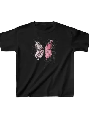 Uşaq Qara Çap Velosiped Yaxalı Pambıq T-Shirt