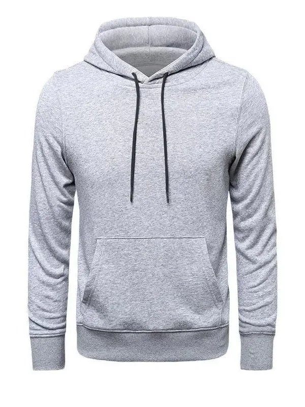 Машки сив oversize 3-нишки памучен дукс со качулка и џебови 2