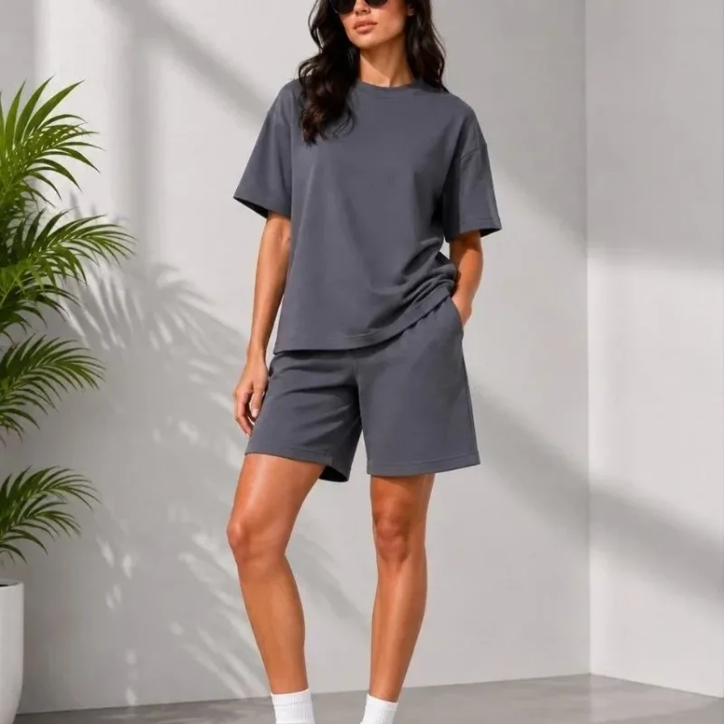 Women's Smoky Blue Oversize Modal Soft Textured Pocket Set
