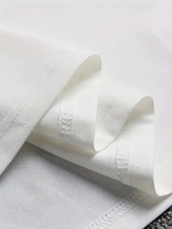 Muška bela oversize bicikli kragna animal štampana majica 4