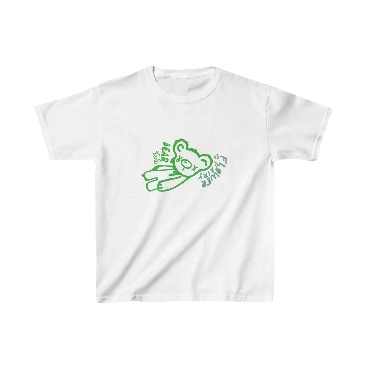 Παιδικό Λευκό Printed Oversize Άνετο T-Shirt