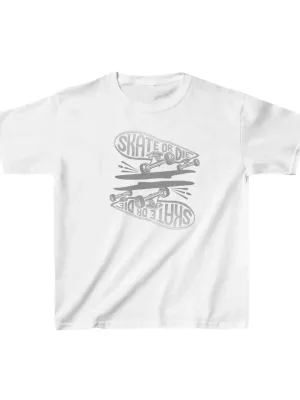 Uşaq Ağ Oversize Çaplı Velosiped Yaxalı T-Shirt
