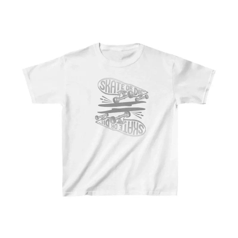 Uşaq Ağ Oversize Çaplı Velosiped Yaxalı T-Shirt