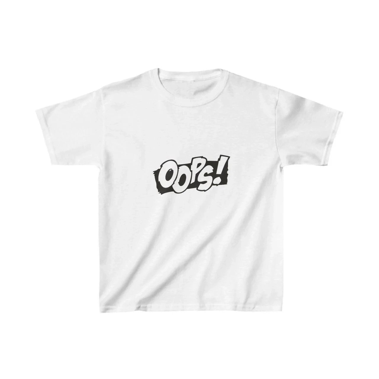Παιδικό Λευκό Oversize Printed Στρογγυλή Λαιμόκοψη T-shirt