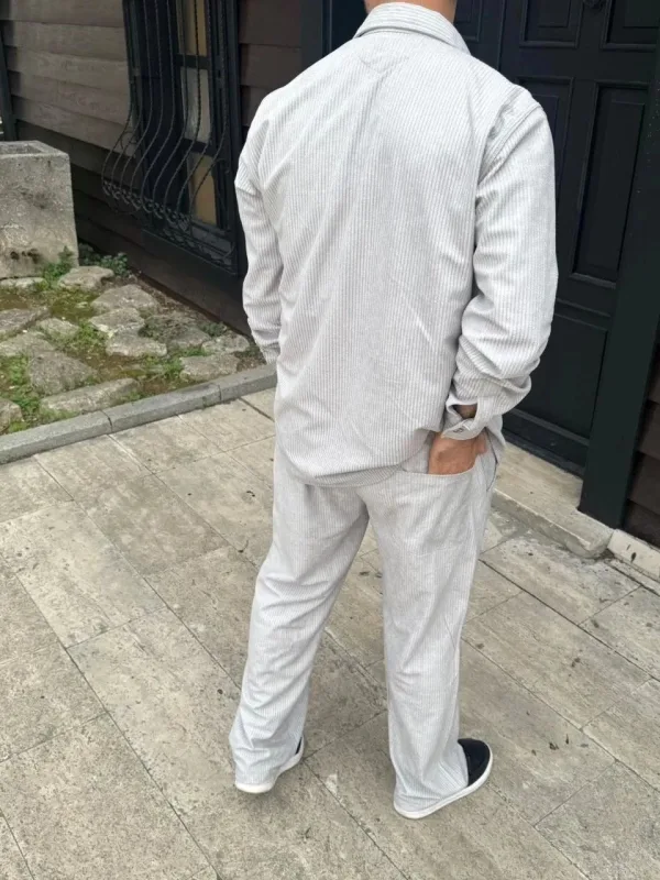 Men Gray Oversize Corduroy Pocket Buggy Pants 2