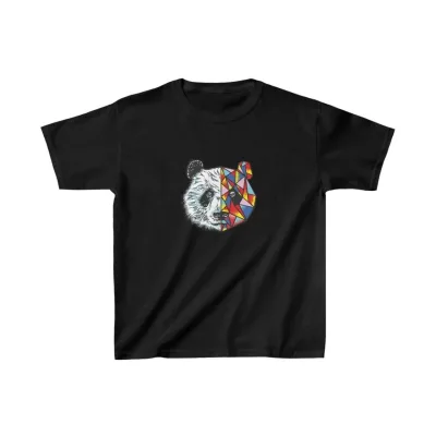 Children Black Oversize Printed Bicycle Neck T-Shirt 3