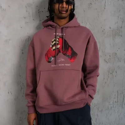 Sweatshirtê Mêran ê Pembe Oversize Bi Kêl 3 Têl 2