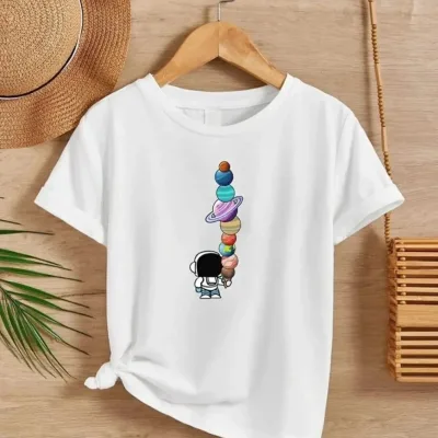 Gyermek Fehér Nyomott Oversize Póló 2