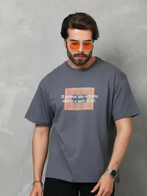Bluzë për meshkuj, ngjyrë e tymosur, e rregullt, me jakë biçiklete, me printim, mëngë të shkurtra