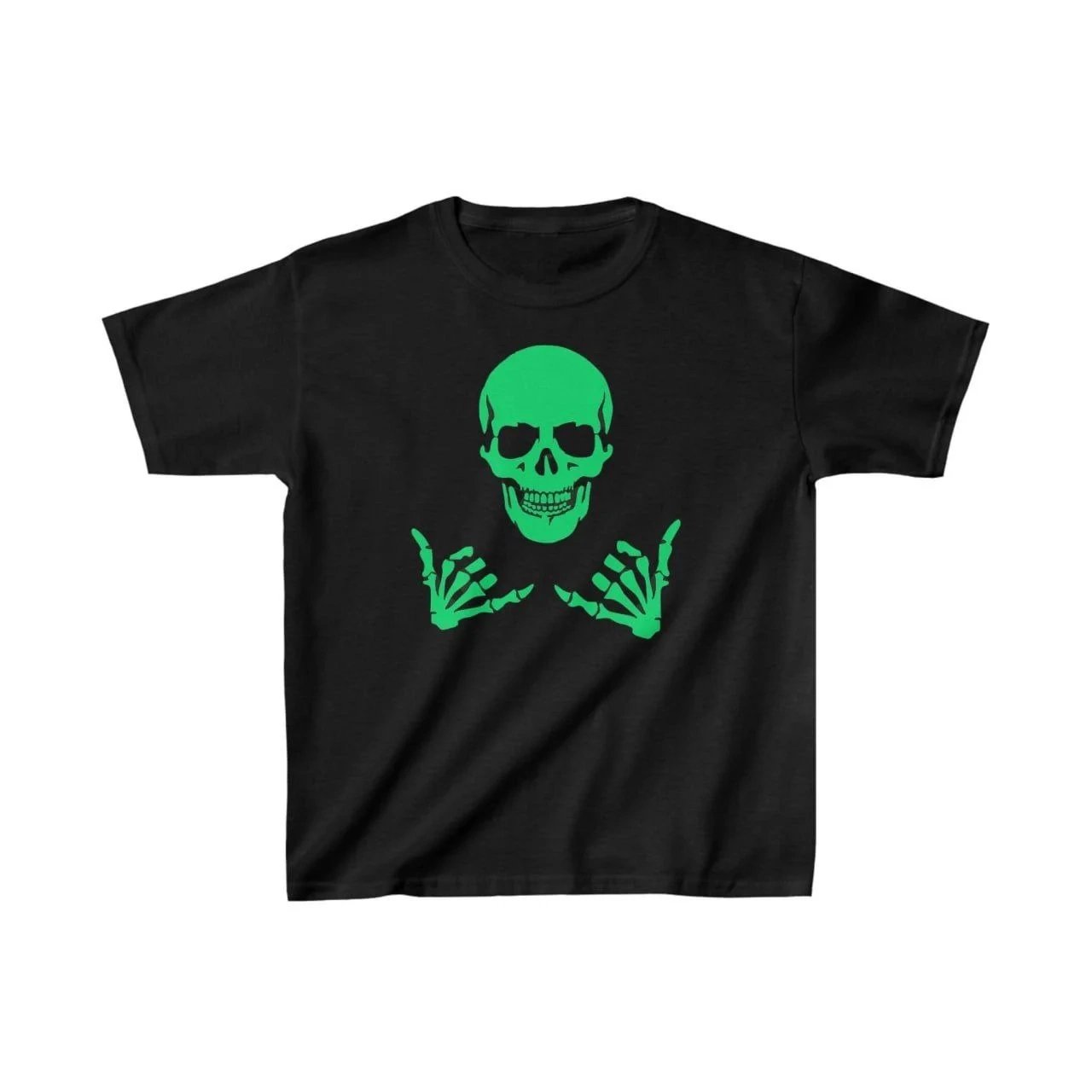 Παιδικό Μαύρο Oversize Printed Στρογγυλή Λαιμόκοψη T-shirt
