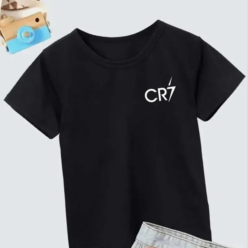 Αγορίστικο Μαύρο Printed Oversize Ποδήλατο Λαιμό T-shirt