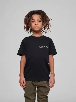 Detské čierne oversize potlačené tričko s výstrihom do V