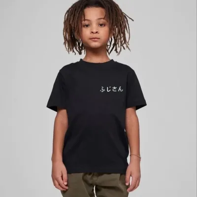 Detské čierne oversize potlačené tričko s výstrihom do V 1