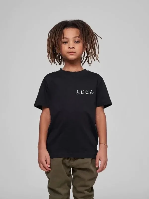 Detské čierne oversize potlačené tričko s výstrihom do V 1