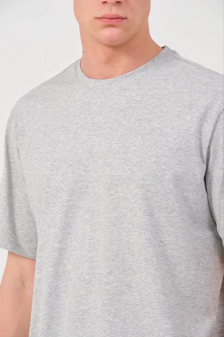 Men's Gray Regular Fit Bicycle Neck Jersey T-Shirt 3