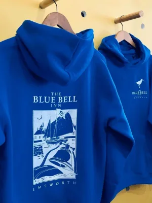 Férfi Sötétkék 3 Szálas Pamut Nyomott Kapucnis Zsebes Sweatshirt
