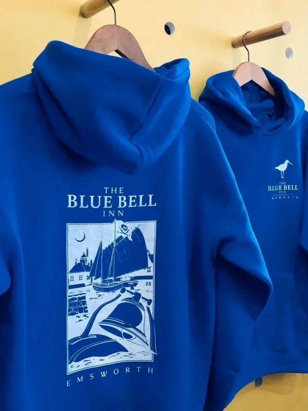 Férfi Sötétkék 3 Szálas Pamut Nyomott Kapucnis Zsebes Sweatshirt 1