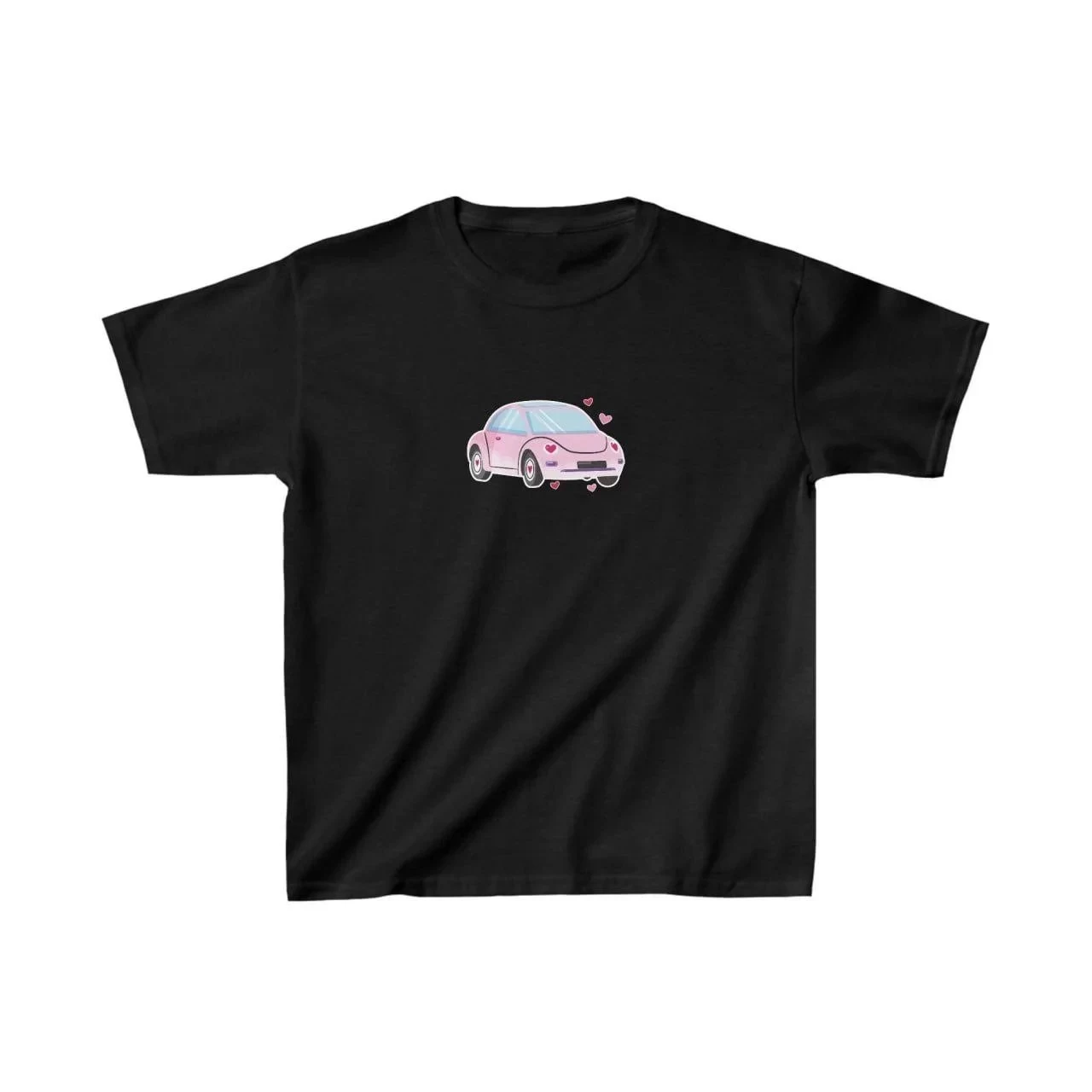 Детски црн oversize печатен памучна маица