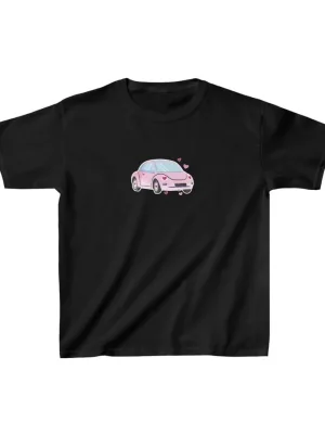 Детски црн oversize печатен памучна маица