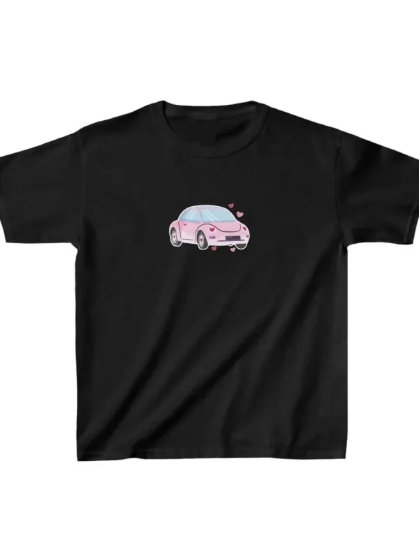 Детски црн oversize печатен памучна маица 1