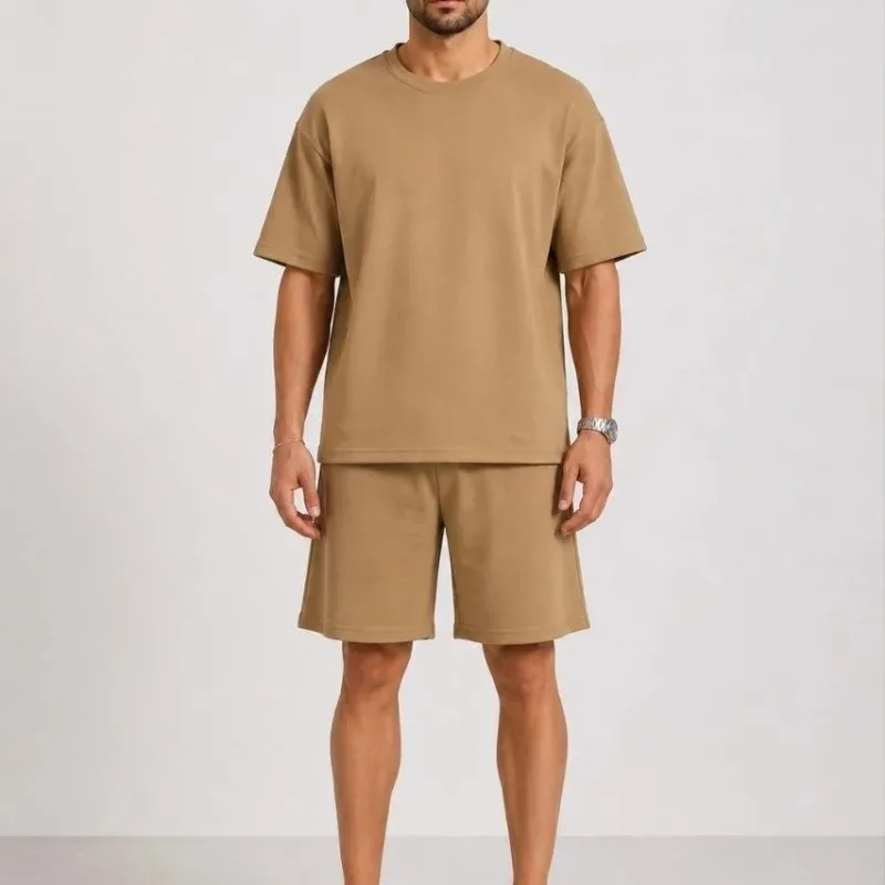 Mêr Qehweyî Oversize Nerm Dokû Bêrîk Set