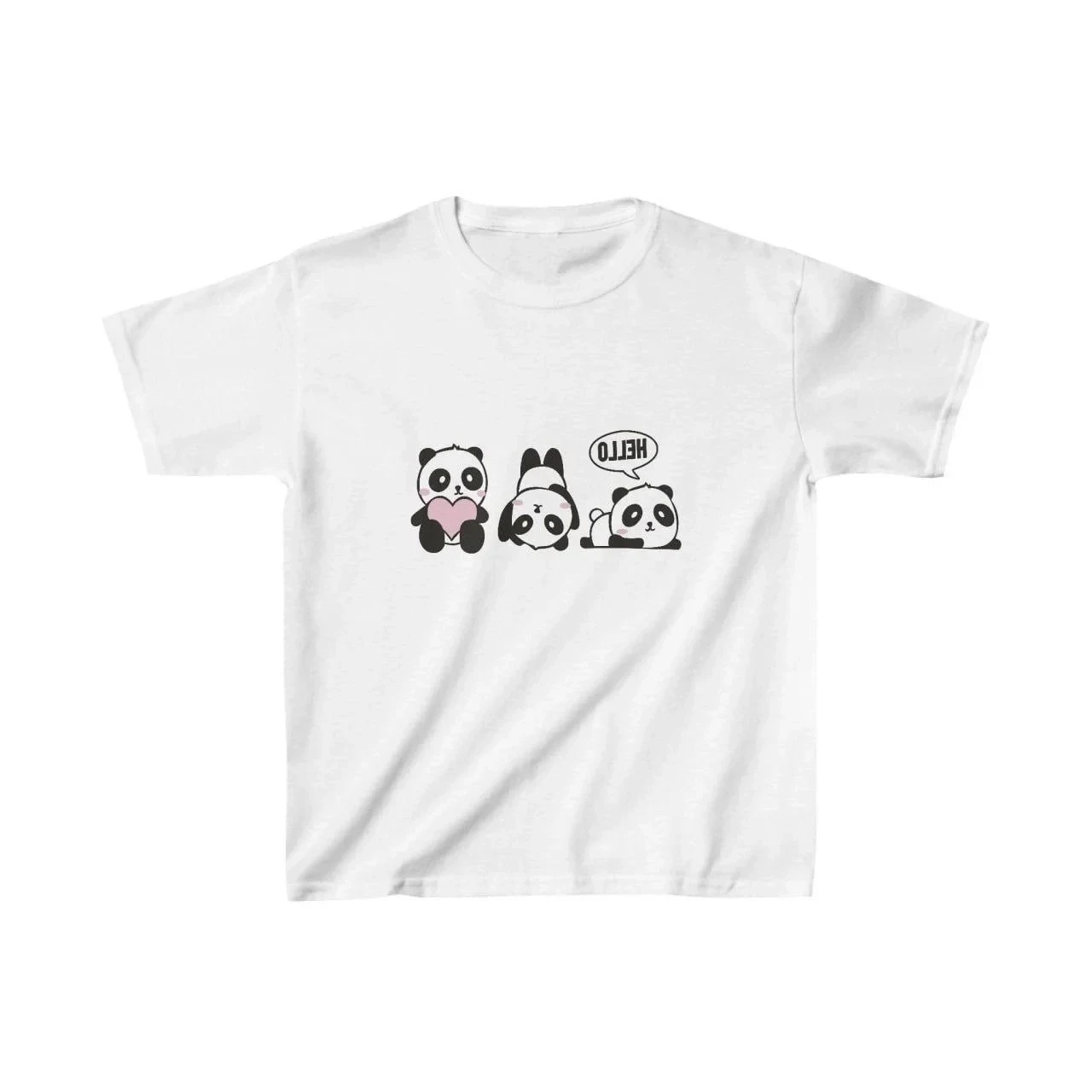 Zarok Spî Çapkirî Regular Rehet Birîn T-Shirt