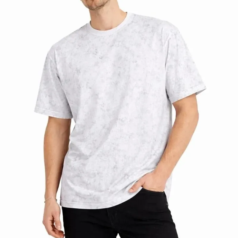 Машки бел oversize кисело перење бицикли јака кратки ракави маица
