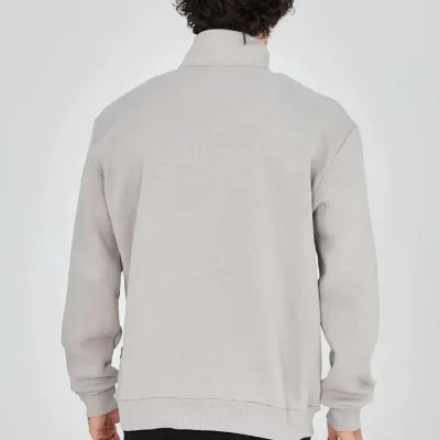 Sweatshirtê Mêran ê Gewr ê Nîv-Fermûar ê Çapkirî yê 3 Têlî Pembû 2