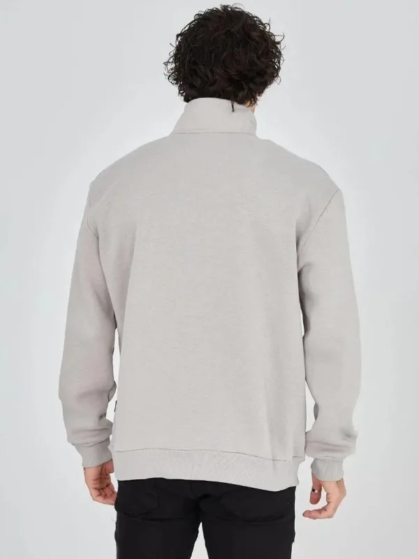 Sweatshirtê Mêran ê Gewr ê Nîv-Fermûar ê Çapkirî yê 3 Têlî Pembû 2