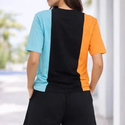 Femeie Set 2 Piese Tricou Brodat Oversize Șort Combinație Vara 2