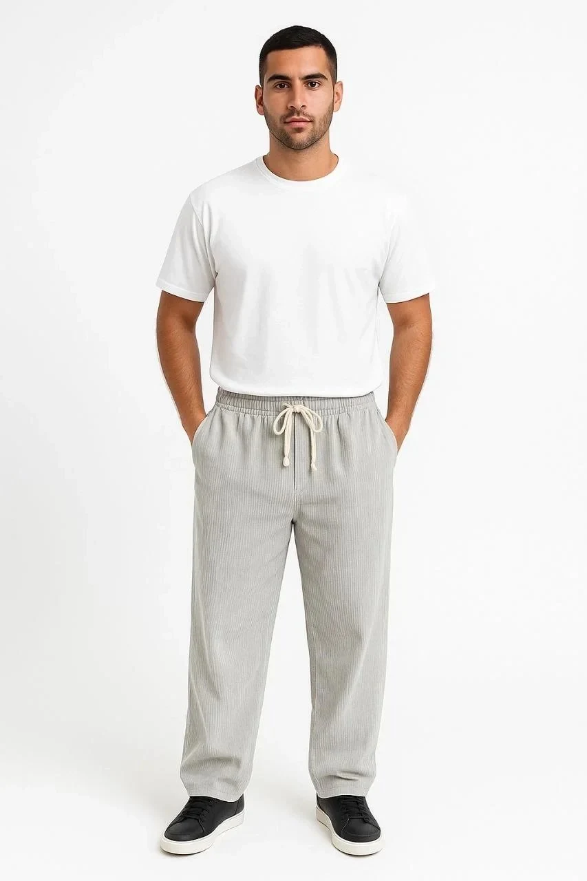 Men Gray Oversize Corduroy Pocket Buggy Pants