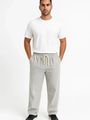 Muške sive oversized hlače od baršuna s rebrom i džepovima, buggy stil