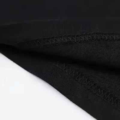 Ženska crna oversized biciklistička kragna crtani print majica 5