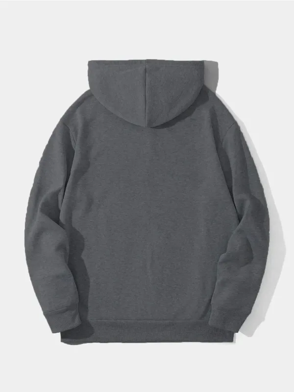 Mêr Dûkêl 3 Têl Pembo Kapûşonî Kangurû Cêbî Sweatshirt 1