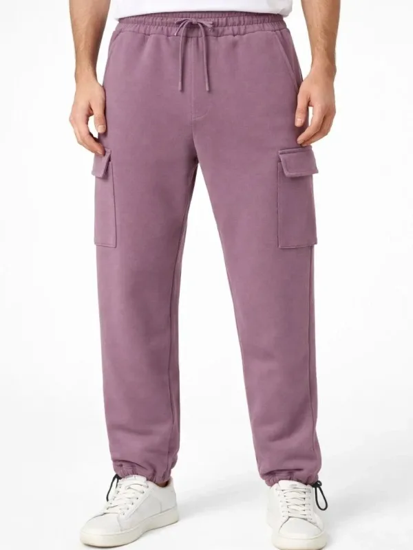 Muške ružičaste baggy trenirke s džepovima 1