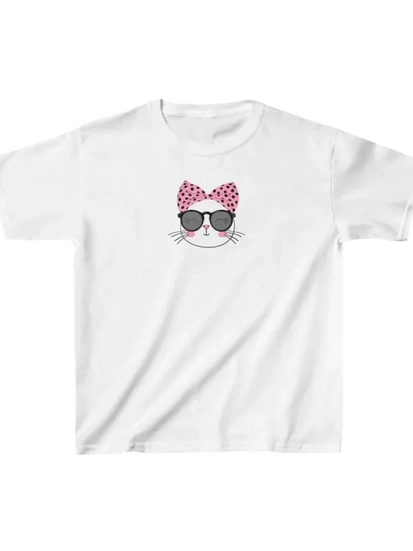 Παιδικό Λευκό Oversize Τυπωμένο Στρογγυλό Λαιμό T-Shirt 1