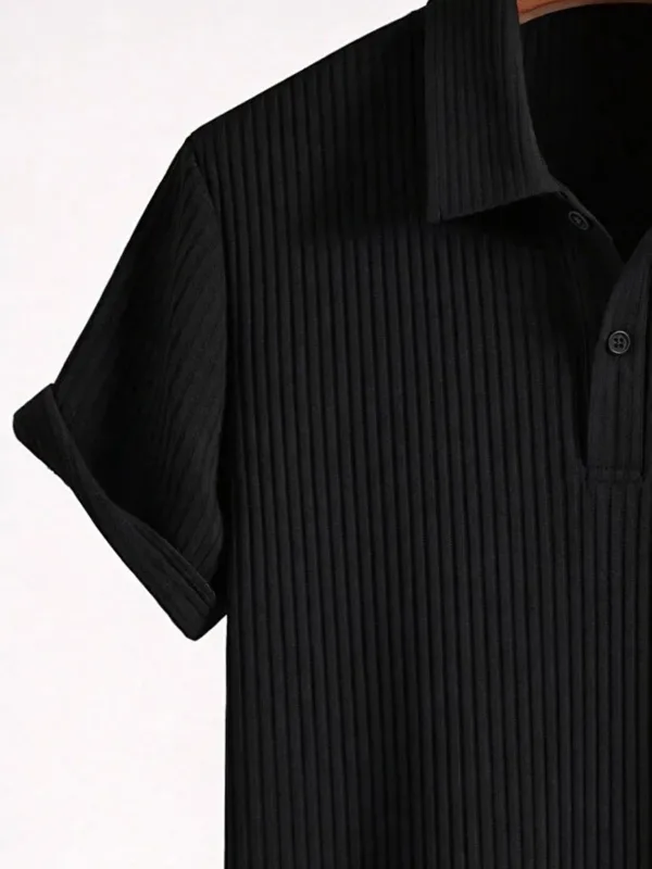 Black White 2-Pack Men's Oversize Ribbed Polo Neck 4