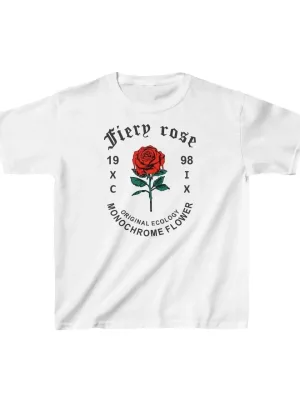 Παιδικό Λευκό Printed Oversize Στρογγυλό Λαιμό T-shirt