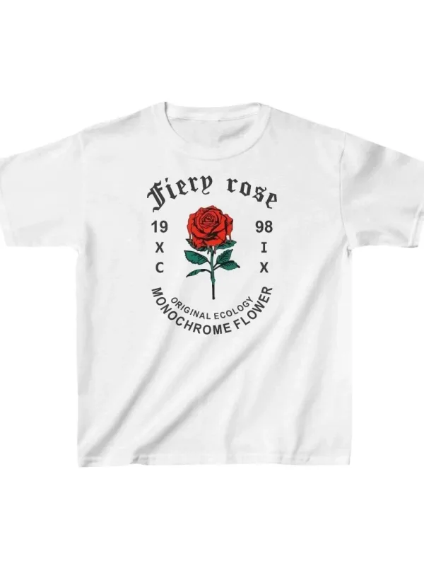 Παιδικό Λευκό Printed Oversize Στρογγυλό Λαιμό T-shirt 1