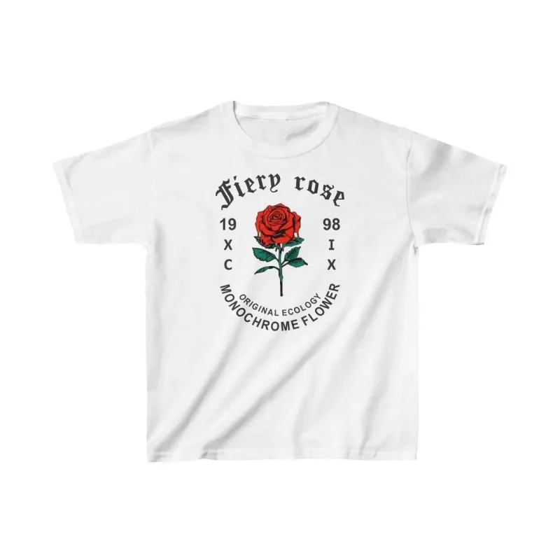 Παιδικό Λευκό Printed Oversize Στρογγυλό Λαιμό T-shirt