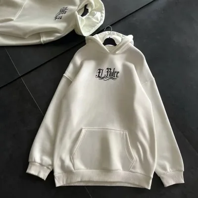 Femea Albo Oversize Glugă Imprimat 3 Firă Bumbac Sweatshirt 2