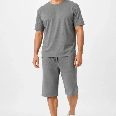 Ανδρικό Σετ 2 Τεμαχίων Oversize Δίνημα Ύφασμα Σορτς 5