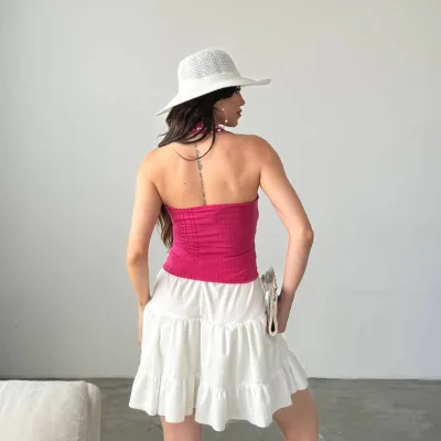 Bluza Bi Stûyê Gomlek û Detayên Bişkokên Pêşiyê Morr 2