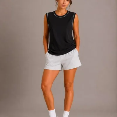 Γυναικείο Σετ 3 Τεμαχίων Αμάνικο Αθλητικό Tank Top με Στρογγυλή Λαιμόκοψη 5