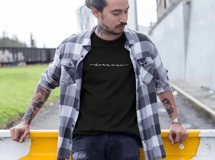 Men's Black Crew Neck Printed Short Sleeve T-Shirt