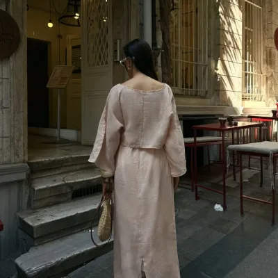 Bluza I Suknja Muslin set Bež 2