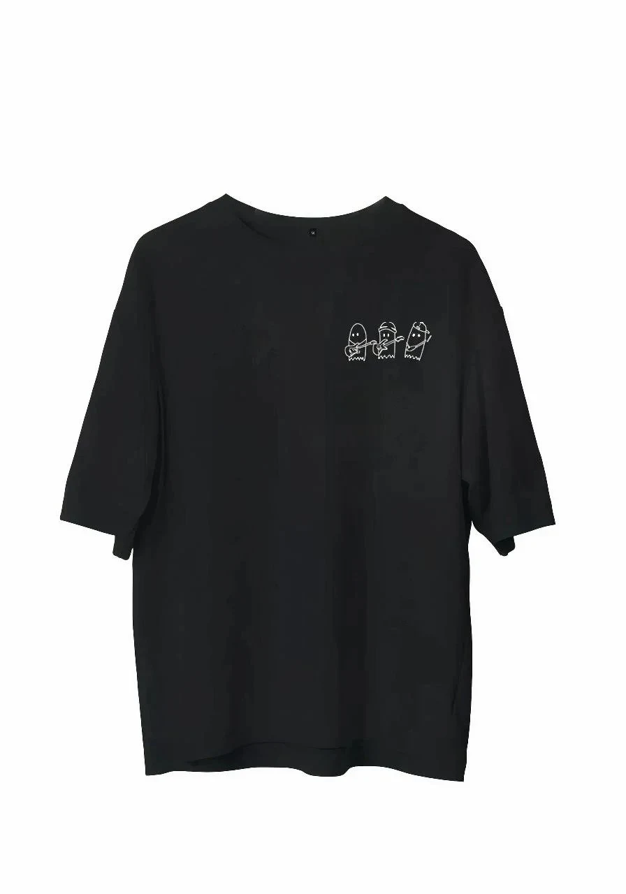 Kişi Qara Regular Fit Velosiped Yaxalı Çap T-Shirt