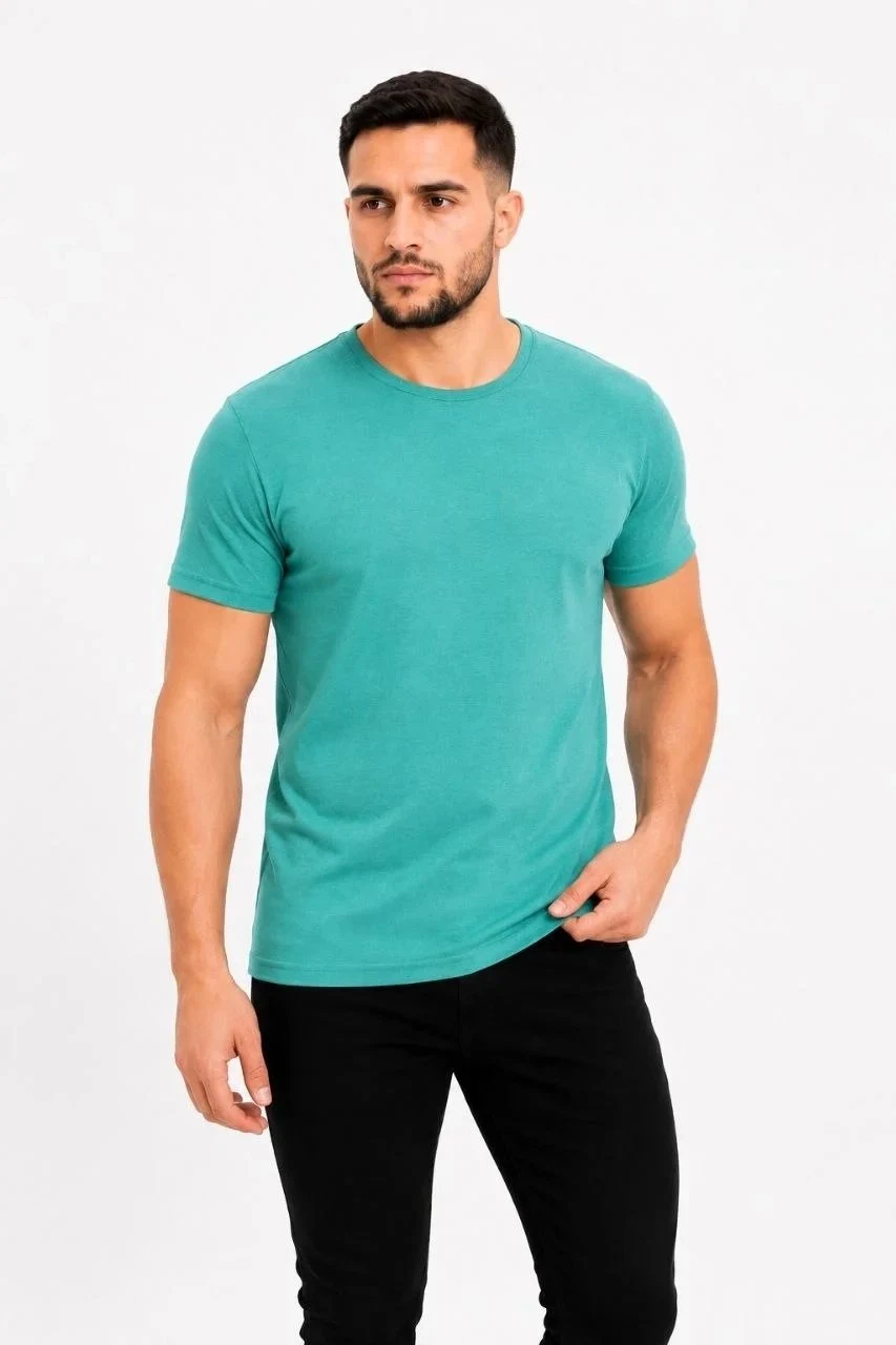 Машки воден зелен slim велосипед јака basic маица